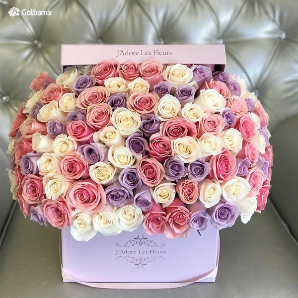 colorful roses for a lovely valentine's day flower box