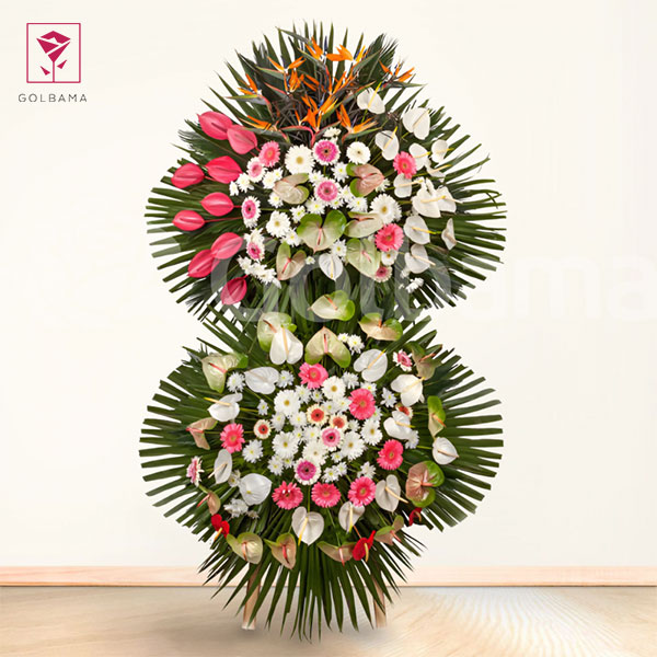 خرید تاج گل برای نمایشگاه تهران و انواع نمایشگاه: تاج گل رز