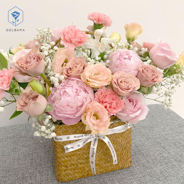 با گل 100 تومانی سبد گل تولد همسر 