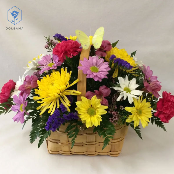  با گل داوودی سبد گل تولد جدید
