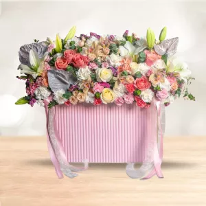 باکس گل بزرگ آنتوریم و رز