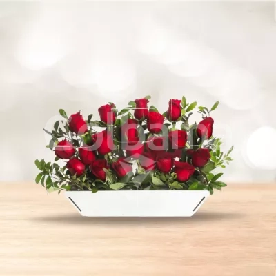 باکس گل رز قرمز پلکسی مدل کیف