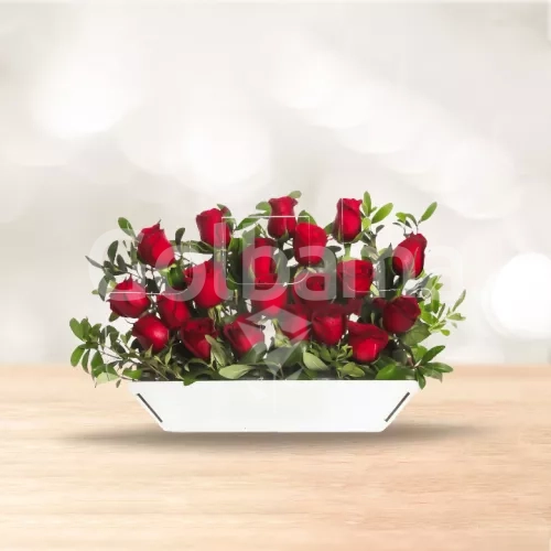 باکس گل رز قرمز پلکسی مدل کیف