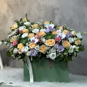 باکس گل سبز ارکیده رز