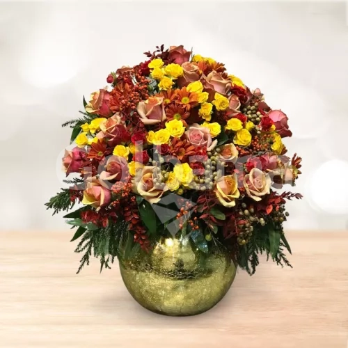 باکس گل شیشه ای رز