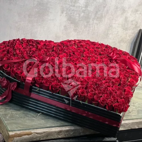 باکس گل قلبی بزرگ