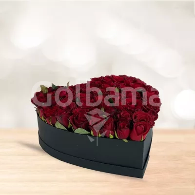 باکس گل قلبی رز هلندی