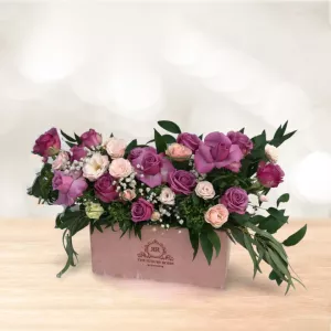 باکس گل مستطیلی متوسط رز یاسی