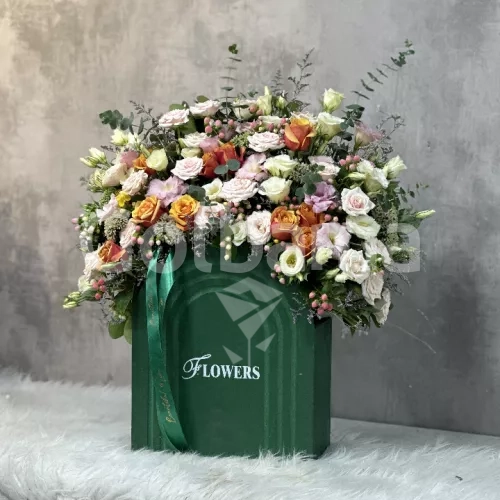 باکس گل چوبی سبز رز مینیاتوری