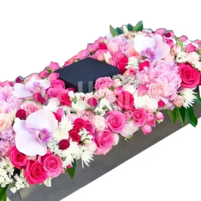 باکس گل بزرگ ارکیده رز هلندی داوودی