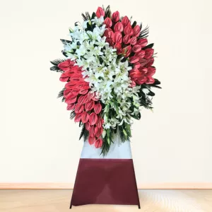 تاج گل پایه فلزی آنتریوم قرمز اوریانتال