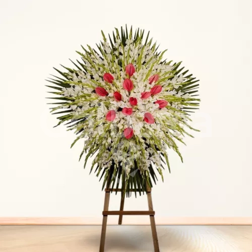 تاج گل گلایل آنتریوم قرمز