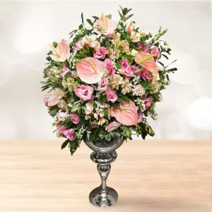 جام گل آلستر لیسیانتوس سفید صورتی و آنتریوم