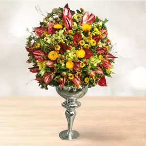 جام گل آنتوریوم آتشی داوودی زرد