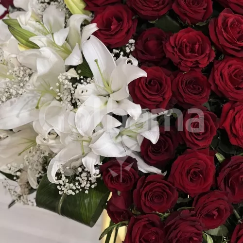 جام گل هدیه لاکچری رز هلندی و اورینتال