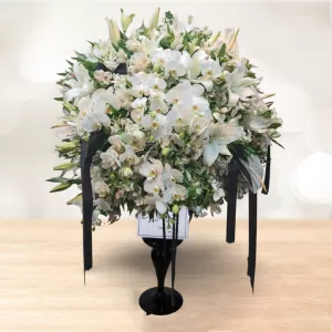 جام گل تسلیت بزرگ ارکیده اوریانتال