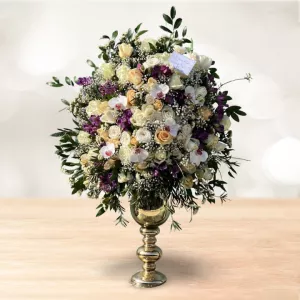 جام گل رز ارکیده عروس سفید نباتی