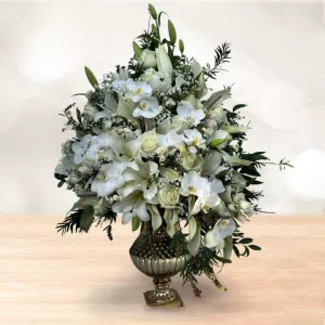 جام گل متوسط اوریانتال ارکیده سفید صورتی