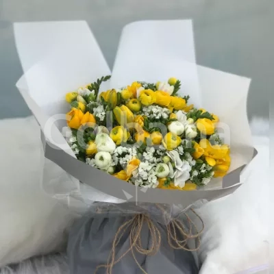 دسته گل آنمون قلمپور رنگی