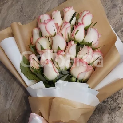 دسته گل رز لب ماتیکی ۲۰ تایی خوابیده