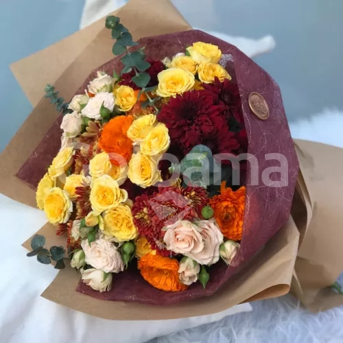 دسته گل رز مینیاتوری داوودی رنگی