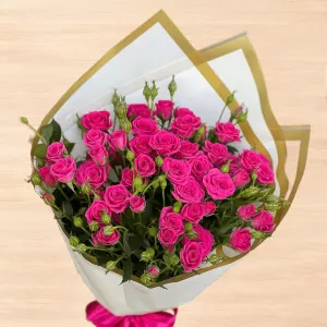 دسته گل رز مینیاتوری سرخابی