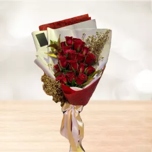 دسته گل رز هلندی قرمز