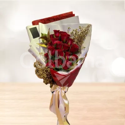 دسته گل رز هلندی قرمز