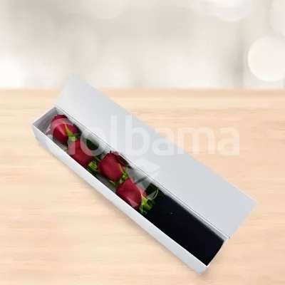 باکس گل رز قرمز 4 شاخه