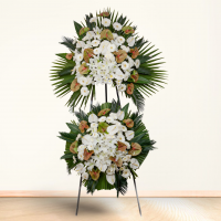 تاج گل یک طبقه پایه فلزی