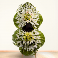 تاج گل یک طبقه پایه فلزی