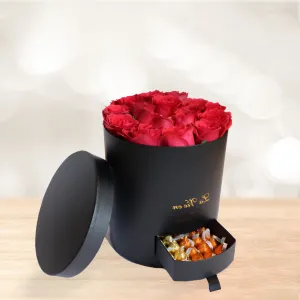 باکس گل رز سورپرایزی استوانه ای