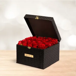 باکس گل رز هلندی مشکی بزرگ