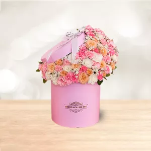 باکس گل استوانه رز میخک