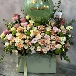 باکس گل رز گلبهی زرد