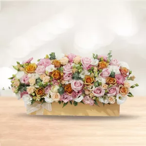 باکس گل مستطیلی رز لیسینتوس