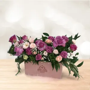 باکس گل مستطیلی متوسط رز یاسی