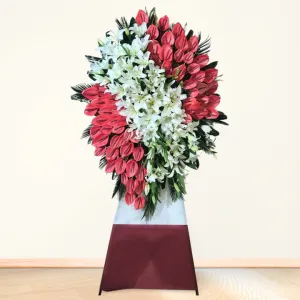 تاج گل پایه فلزی آنتریوم قرمز اوریانتال