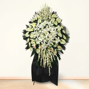 تاج گل یک طبقه پایه فلزی