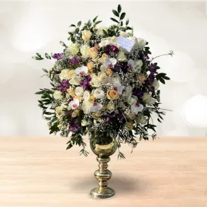 جام گل رز ارکیده عروس سفید نباتی