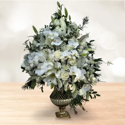 جام گل متوسط اوریانتال ارکیده سفید صورتی