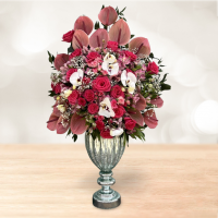 جام گل هدیه لاکچری رز هلندی و اورینتال