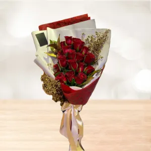 دسته گل رز هلندی قرمز