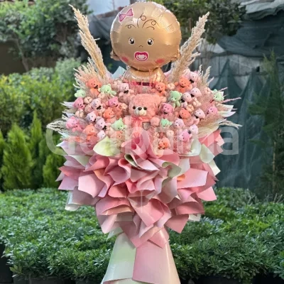 دسته گل عروسکی بادکنکی ایستاده بزرگ