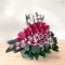 سبد گل رز قرمز لیلیوم بنفش